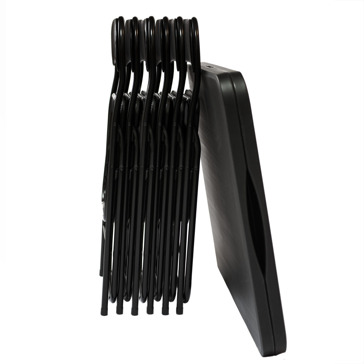 Чорний складаний садовий набір для кейтерингу – стіл 180 + 6 стільців | Banketnimebli.com.ua | D71_1099-6-2kjpg