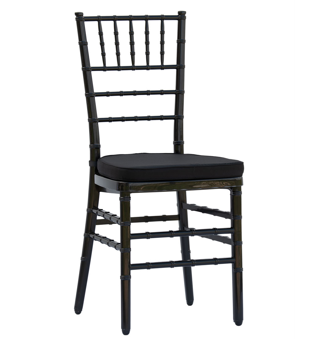 Тканинна подушка 40×40см для стільця Chiavari – чорна | Banketnimebli.com.ua | krzeslo-chiavari-czarne-min-1jpg