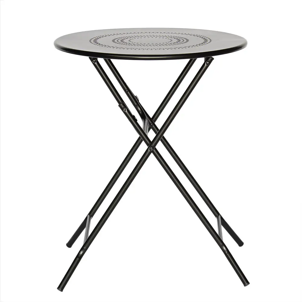 Розкладний садовий стіл чорний Fi60cm Black Premium | Banketnimebli.com.ua | stolik-skladany-czarny_9827-1webp