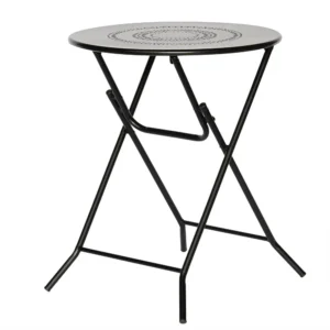 Розкладний садовий стіл чорний Fi60cm Black Premium