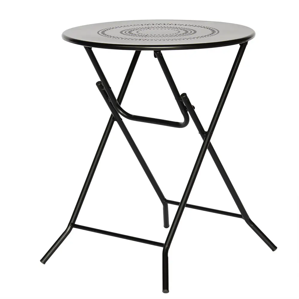 Розкладний садовий стіл чорний Fi60cm Black Premium | Banketnimebli.com.ua | stolik-skladany-czarny_9828-2webp