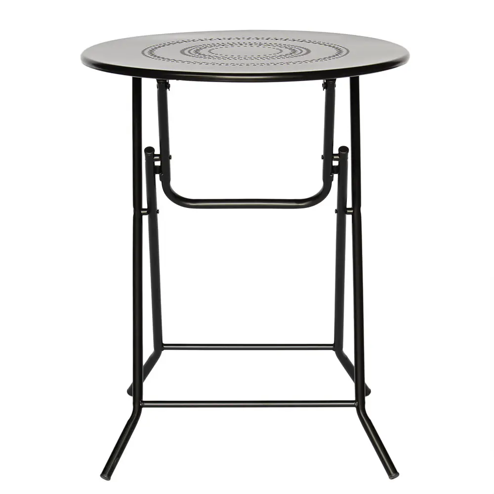 Розкладний садовий стіл чорний Fi60cm Black Premium | Banketnimebli.com.ua | stolik-skladany-czarny_9829-1webp